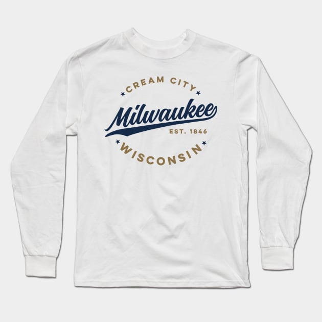 Vintage Milwaukee Wisconsin Cream City USA Long Sleeve T-Shirt by DetourShirts